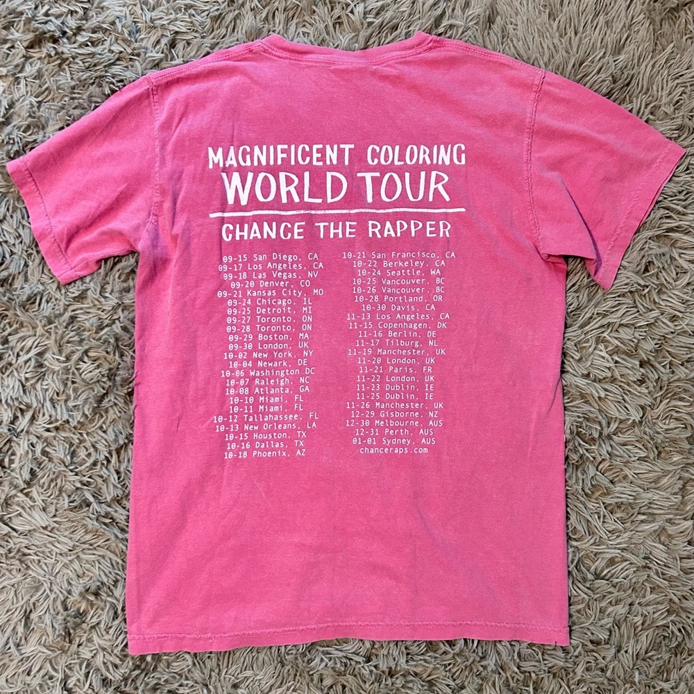 Chance The Rapper ~ Magnificent Coloring Tour Merch Tee (S) - Picture 2 of 5